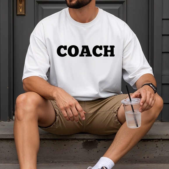 Coach T-shirt Game Day blue, Unisex with old letters XXL-3XL  Cheer sports New - Picture 9 of 11